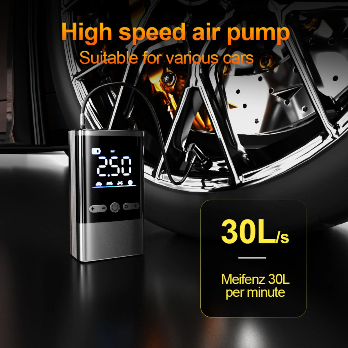 Tire Inflator Portable 150 Psi Air Compressor Cordless Air Pump with LCD Displ for Car Tires